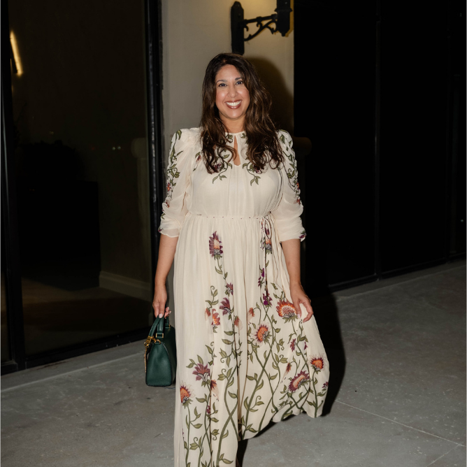 Ruchi Cream Floral Dress